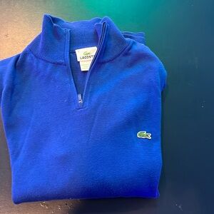 Lacoste ribbed 1/4 Long sleeve sweater - Royal Blue
